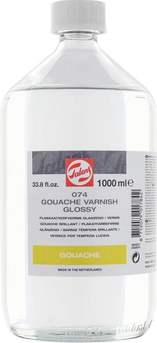   Plakkaatverfvernis glanzend voor Olieverf 1000mL 074