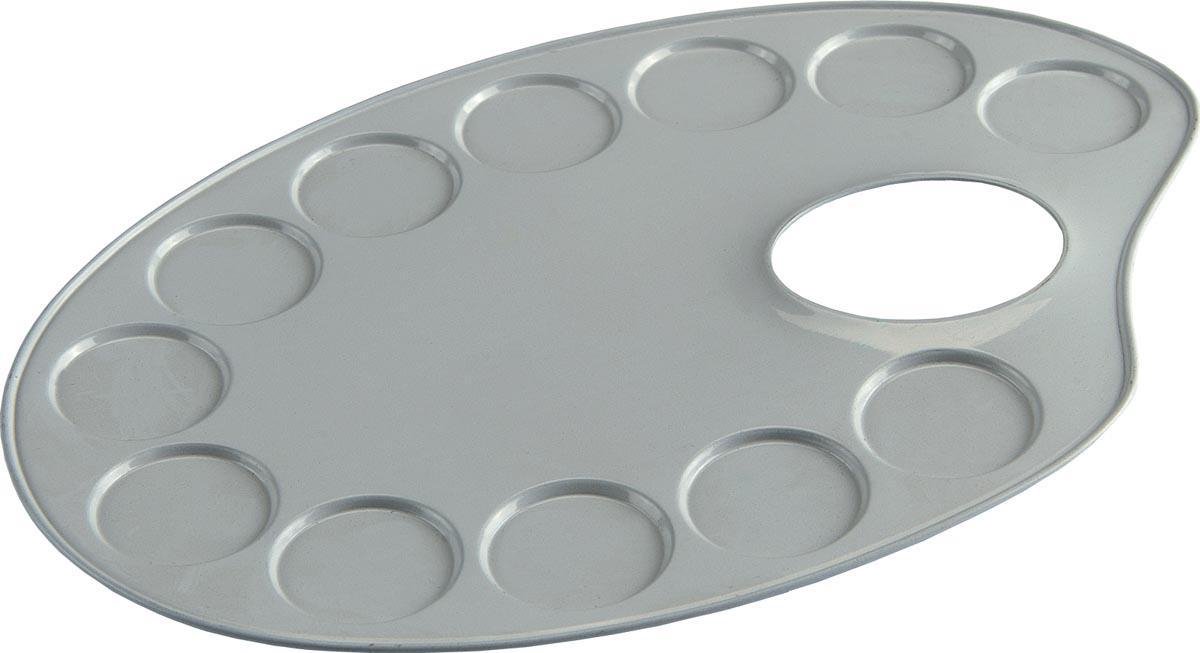   ovalen mengpalet met 12 mengvakjes, uit metaal