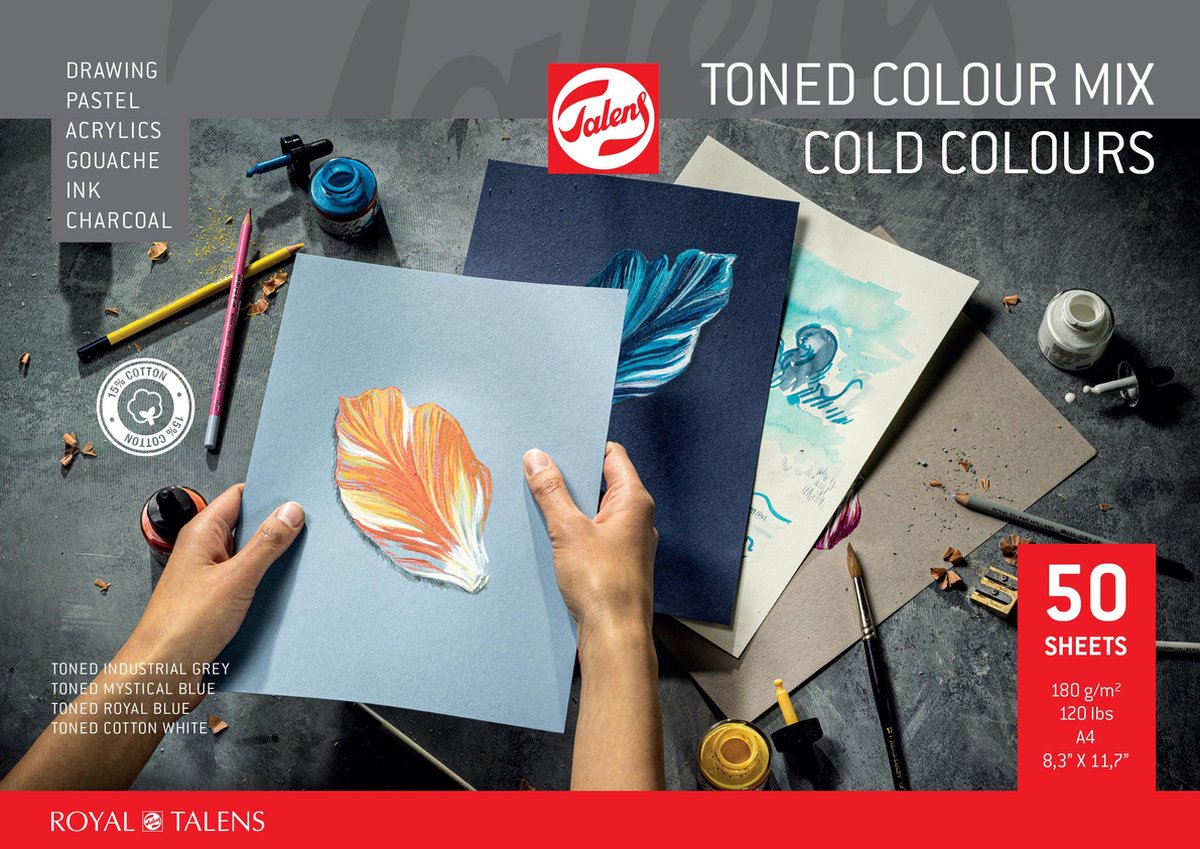 Talens toned colour mix cold colours A4