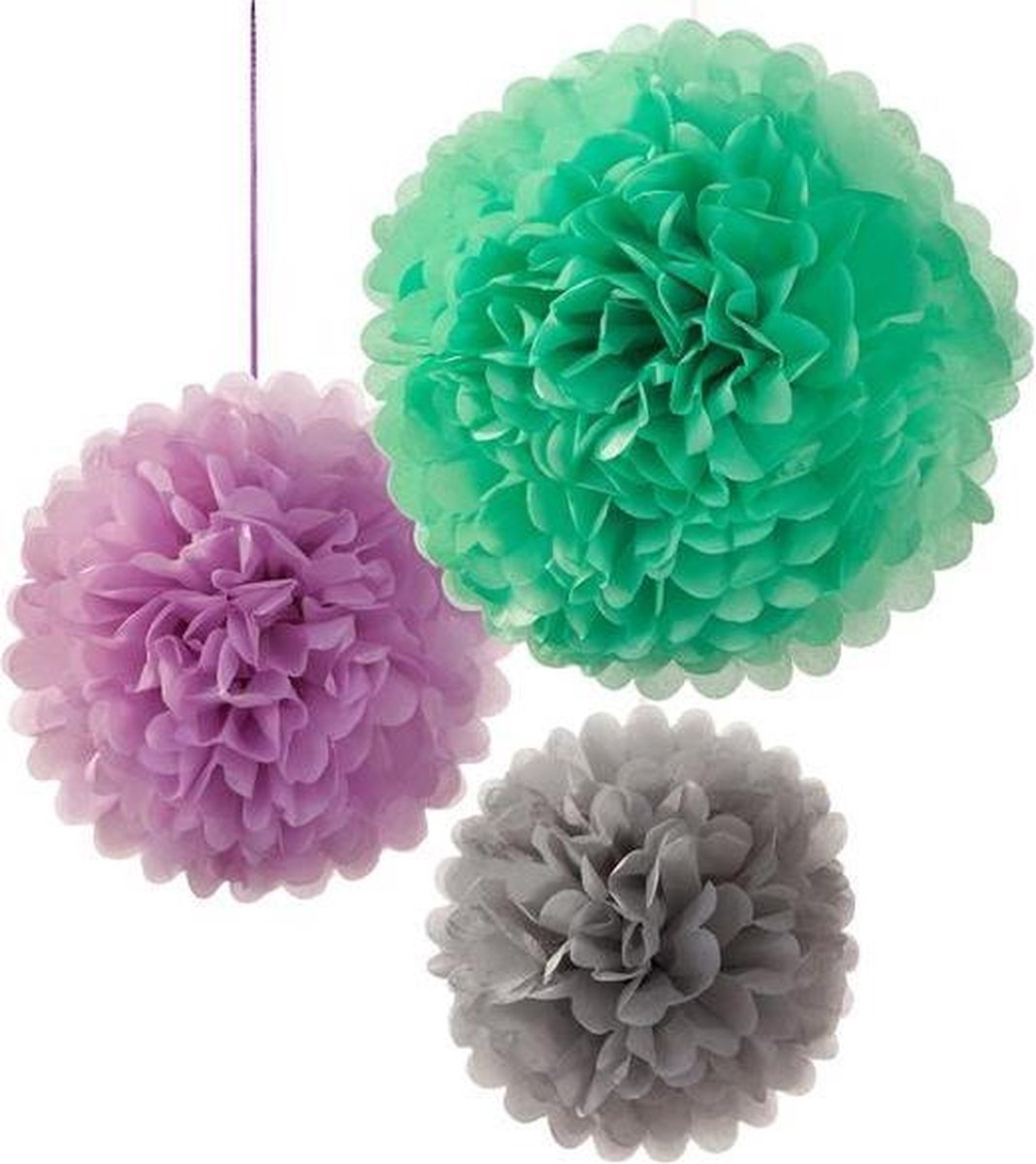 Talking Tables - Pom Pom Decoratieset Macaroon Mix - 3 stuks
