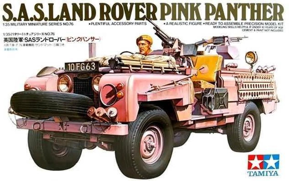 1:35 Tamiya 35076 British SAS Land Rover Pink Panther w/1 Figure Plastic kit