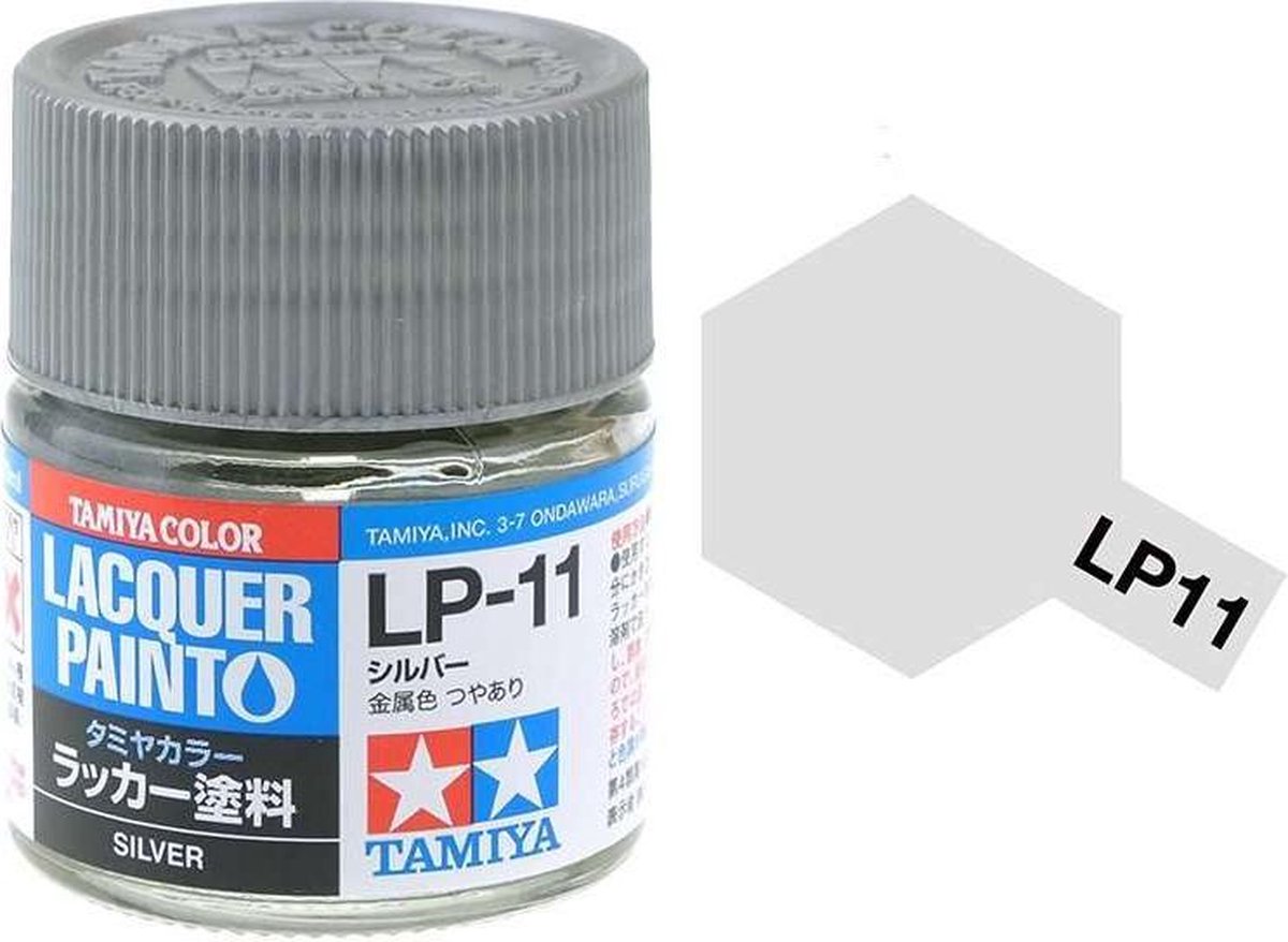 Tamiya LP-11 Silver - Gloss - Lacquer Paint - 10ml Verf potje
