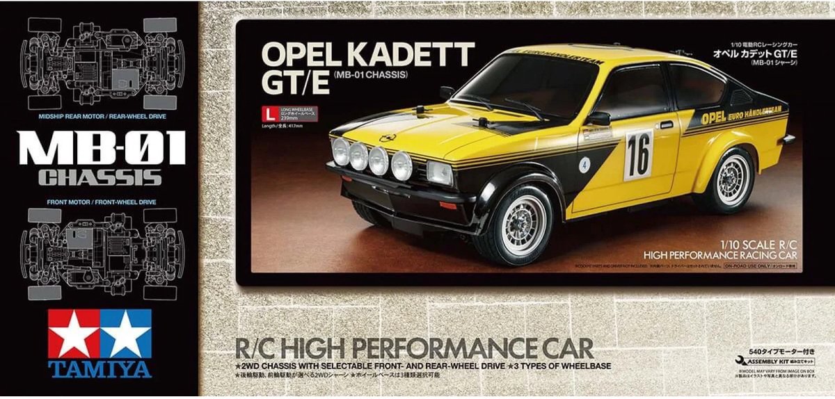Tamiya Modelbouwpakket Auto - 58729 RC Auto Opel Kadett GT/E - MB-01 Chassis RC Plastic - 1:10 -