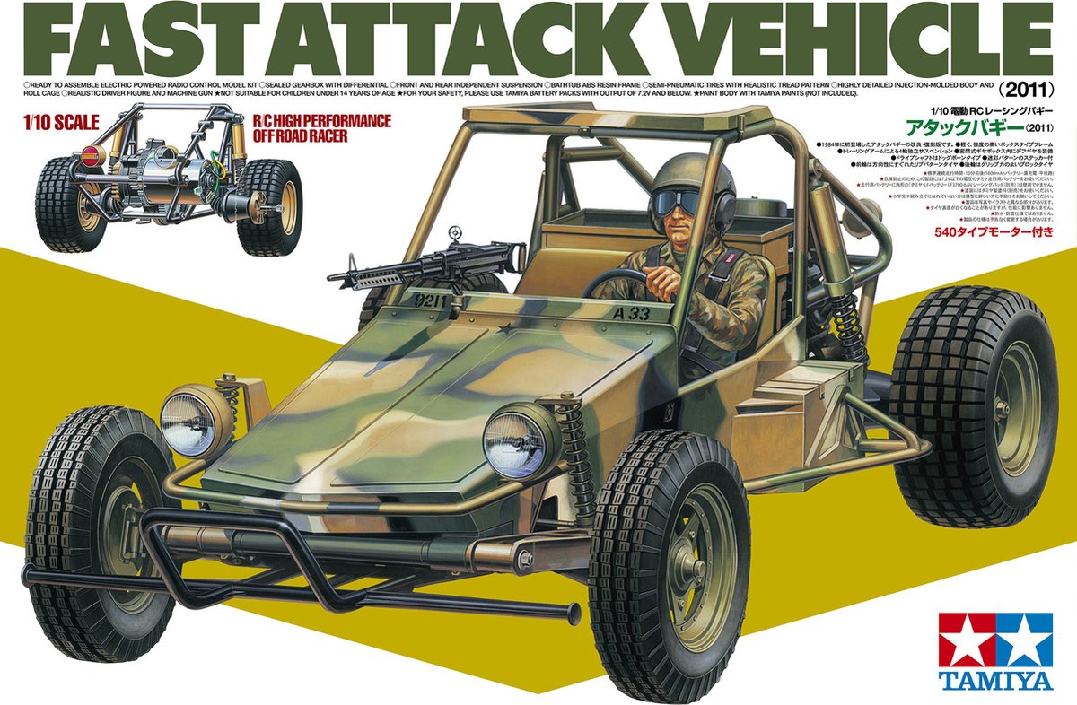 Tamiya Modelbouwpakket Militaire voertuigen - 58496 RC Buggy - Fast Attack Vehicle 2011 2WD LWA RC Plastic - 1:10 -