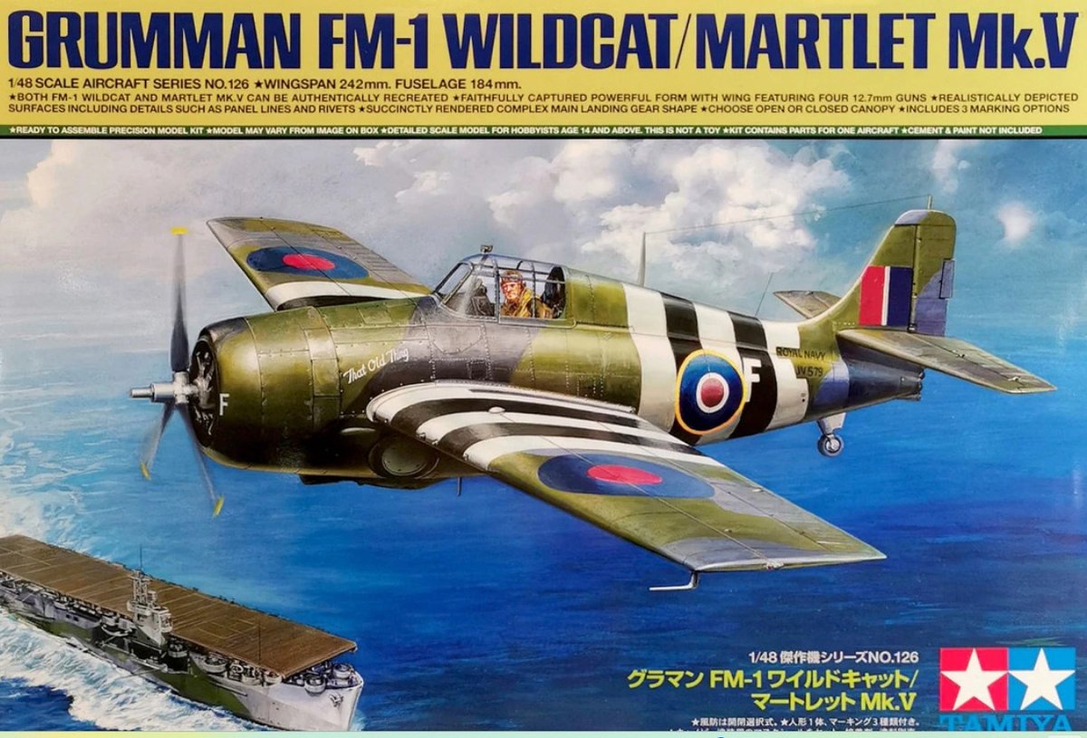 Tamiya Modelbouwpakket Militaire voertuigen - 61126 Grumman FM-1 Wildcat/Martlet Mk.V Plastic - 1:48 -
