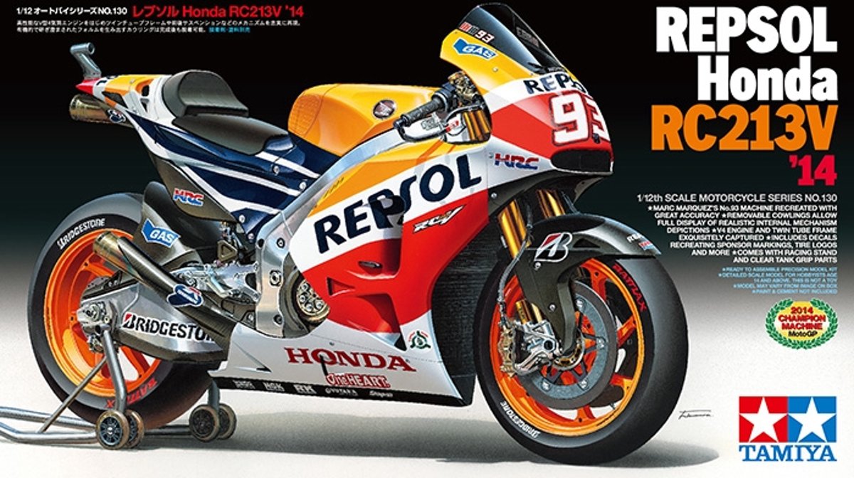 Tamiya Repsol Honda RC213V14 Montagekit Motorfiets 1:12