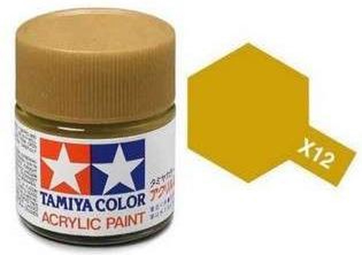 Tamiya X-12 Leaf Gold - Gloss - Acryl - 23ml Verf potje