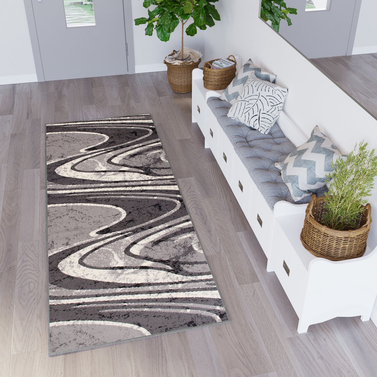 Tapiso Dream Tapijt Loper Gangloper Vloerkleed Grijs Maat- 80x850
