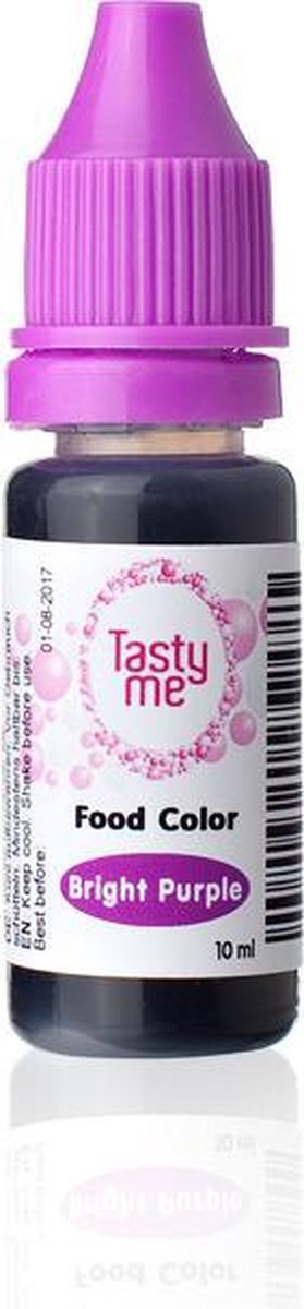 Kleurstof fel paars 10 ml. Kleurstoffen eetbaar. Voeding kleurstof voor taart. Kleurstof bakken .Taartingrediënten en bakspullen kopen.(Tasty Me)