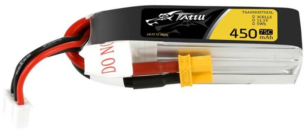 Tattu Batterij 450Mah 11.1V 75C 3S1P Lang