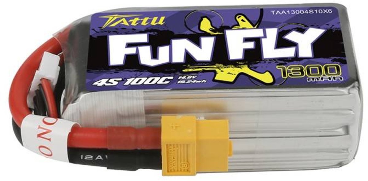 Tattu LiPo accupack 14.8 V 1300 mAh Aantal cellen: 4 100 C Softcase XT60