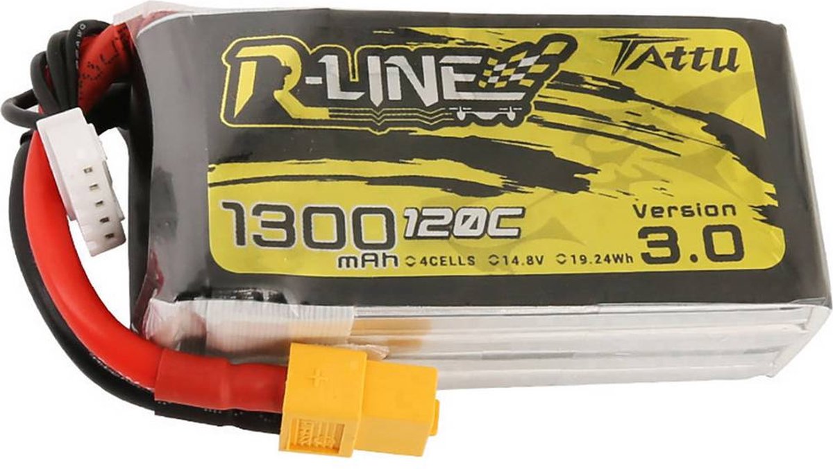 Tattu LiPo accupack 14.8 V 1300 mAh Aantal cellen: 4 120 C Softcase XT60
