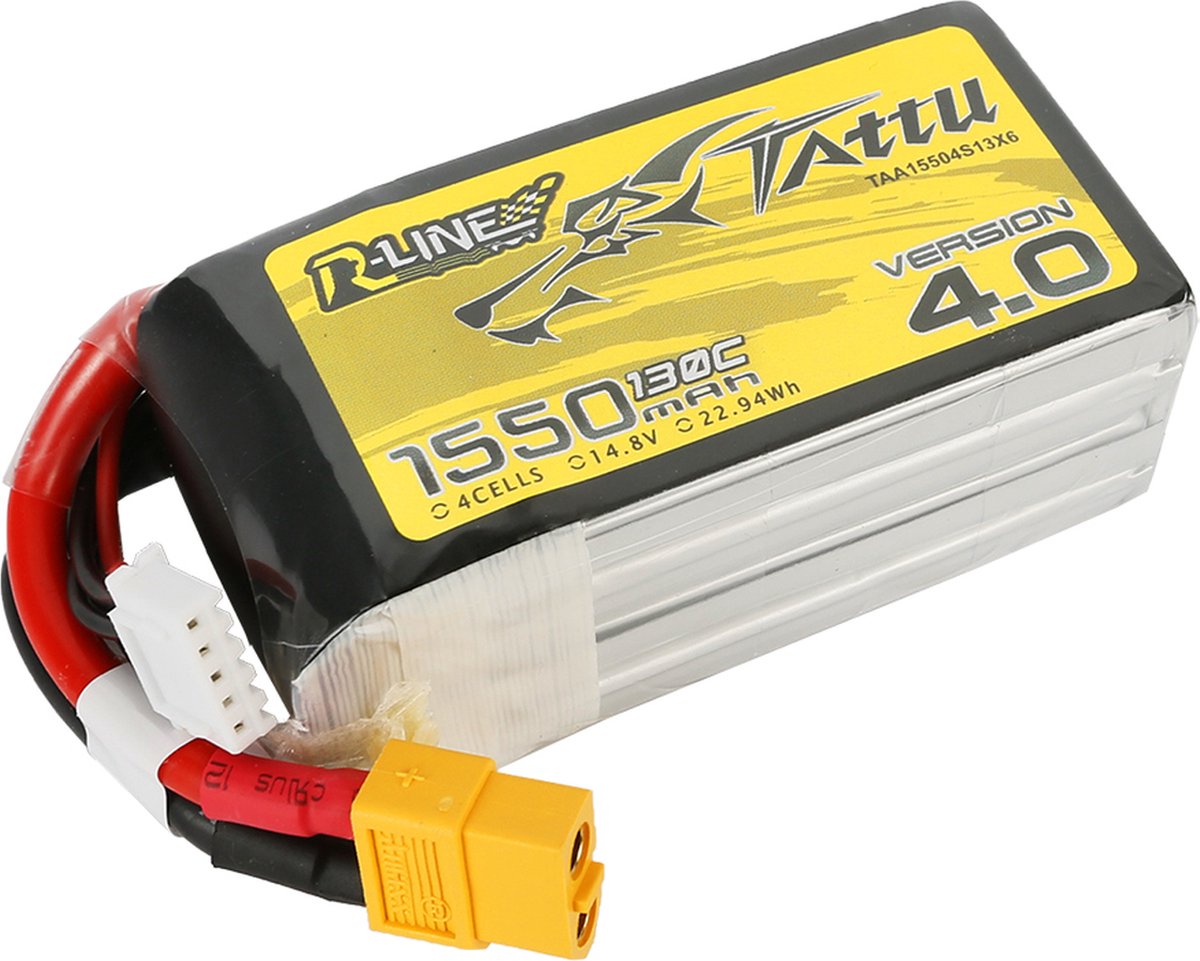 Tattu LiPo accupack 14.8 V 1550 mAh Aantal cellen: 4 130 C Block XT60