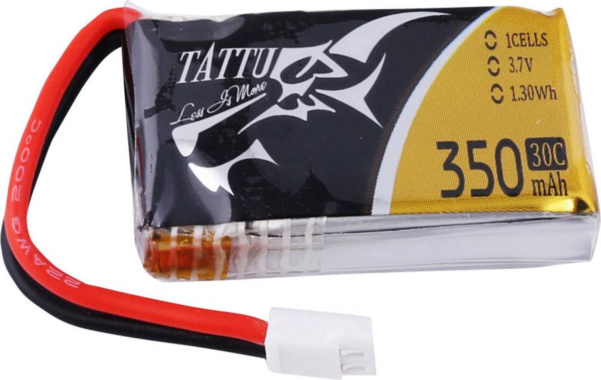 Tattu LiPo accupack 3.7 V 350 mAh Aantal cellen: 1 30 C Softcase Molex stekkersysteem