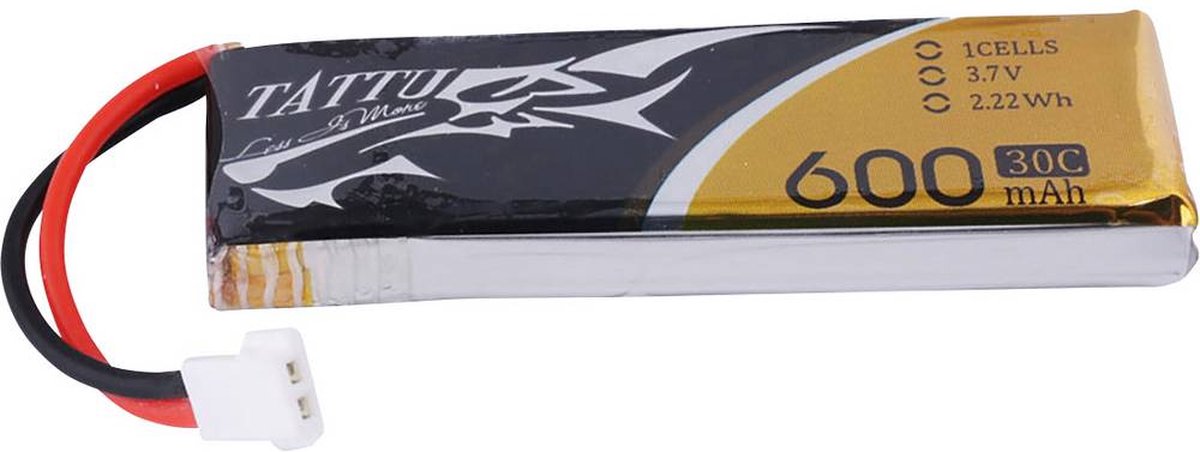 Tattu LiPo accupack 3.7 V 600 mAh Aantal cellen: 1 30 C Softcase Molex stekkersysteem