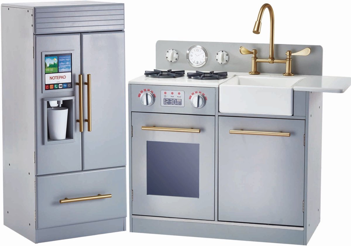 Houten grijze speelgoedkeuken   TD-12302A