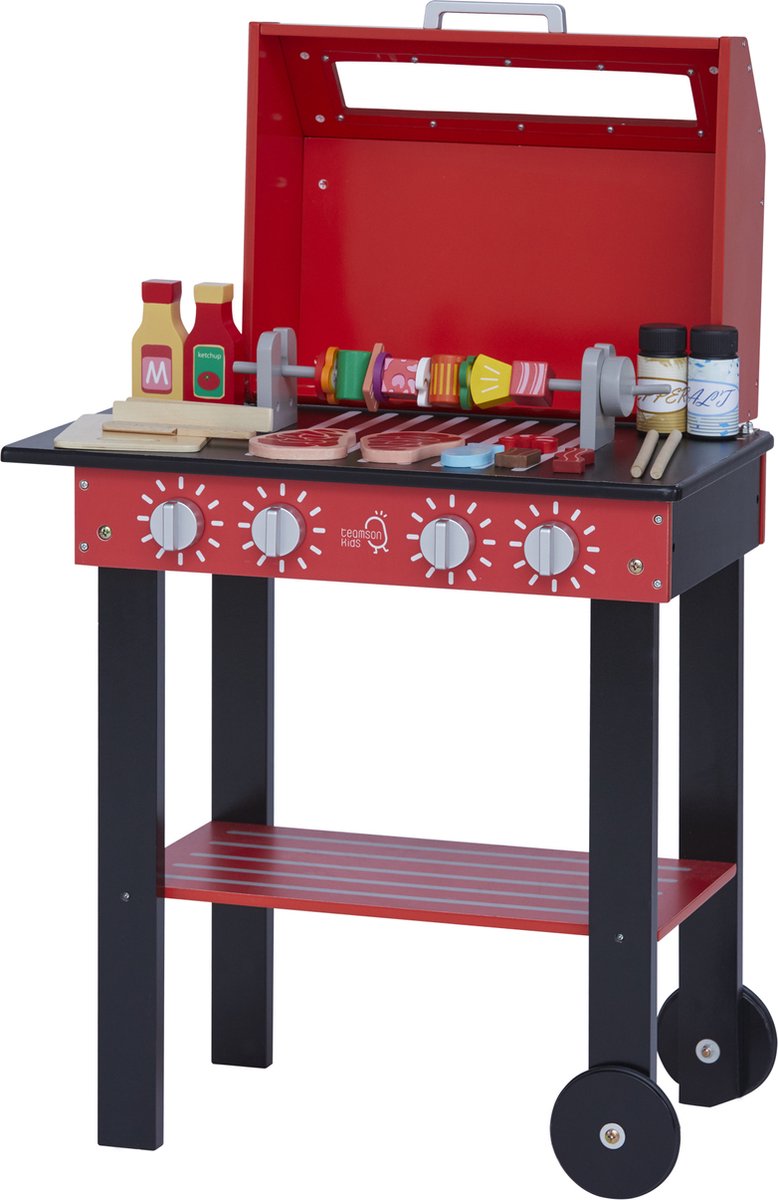   Barbecue - Omvat 25 Accessoires - Kinderspeelgoed - Rollenspel Speelgoed - Rood