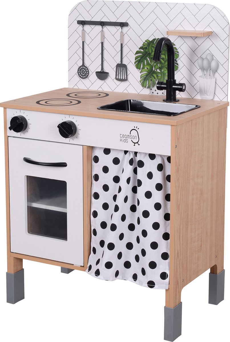   Little Chef Contemporary Interactieve Houten Speelgoed Keukenset met In Hoogte