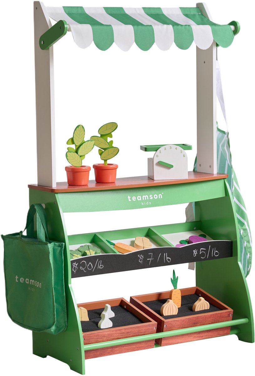   Marktkraam Speelset met Interactieve Accessoires en Groenten - Kinderspeelgoed - Rollenspel Speelgoed - Groen