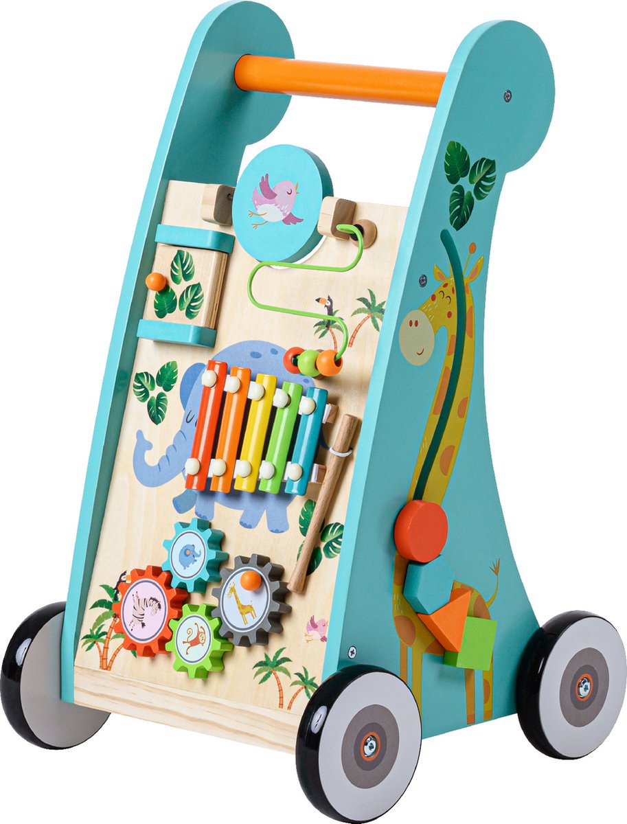 Teamson Kids Preschool Play Lab Houten Loopstoeltje & Activiteitencentrum Blauw PS-T0008