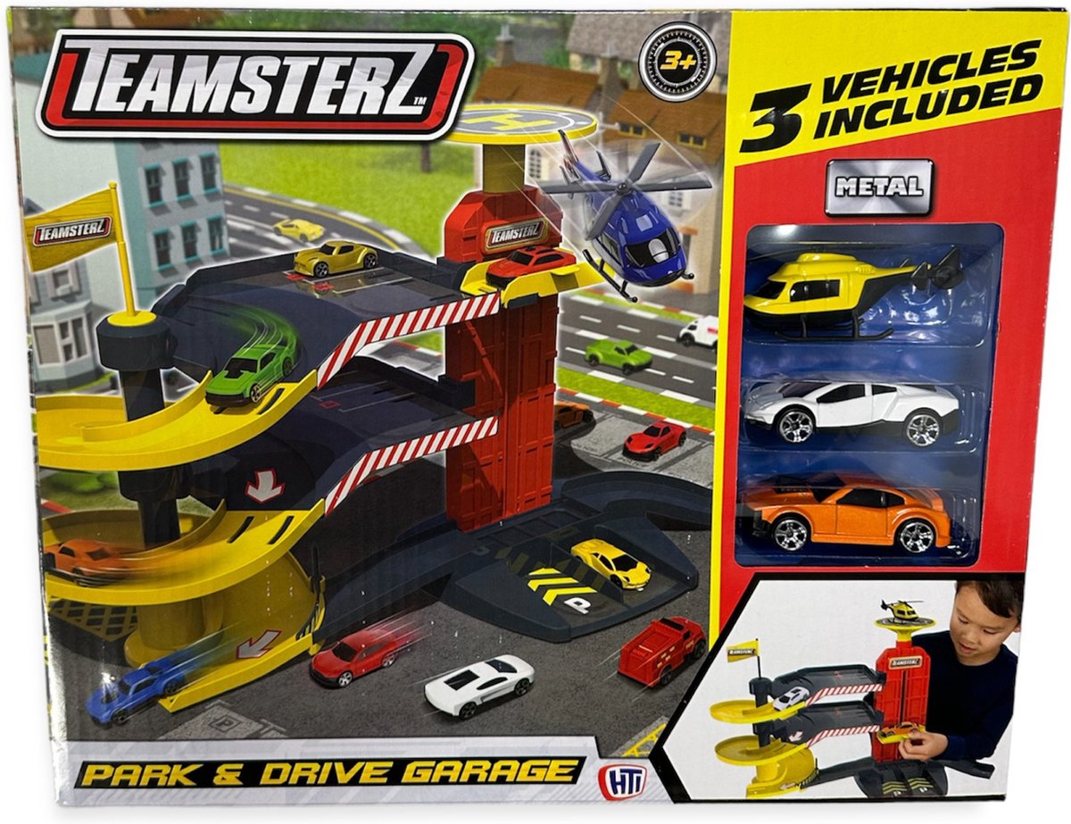 Teamsterz autogarage Incl. voertuigen - Geel