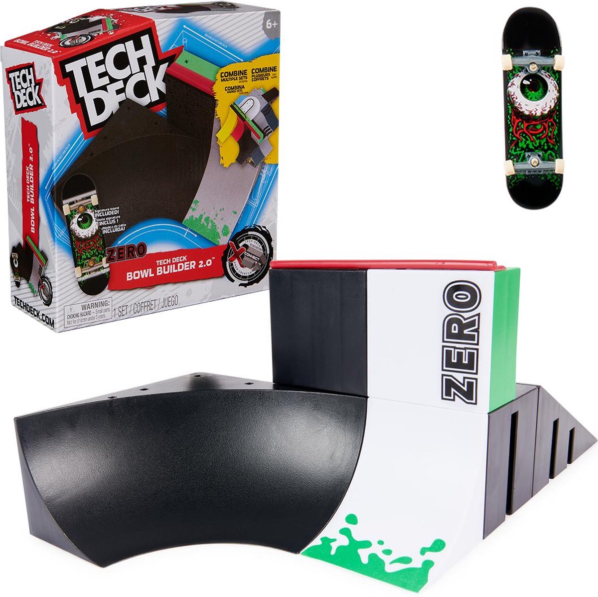 Tech Deck X-Connect - Bowl Builder 2.0 - aanpasbare en bouwbare ramp met uniek vingerskateboard