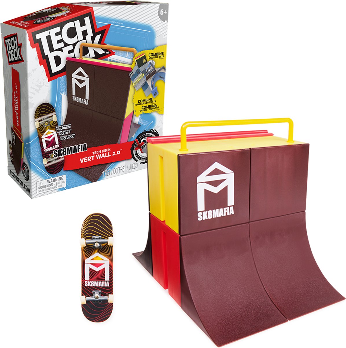 Tech Deck X-Connect Park Creator - Vert Wall 2.0 - aanpasbare en bouwbare ramp met uniek fingerboard