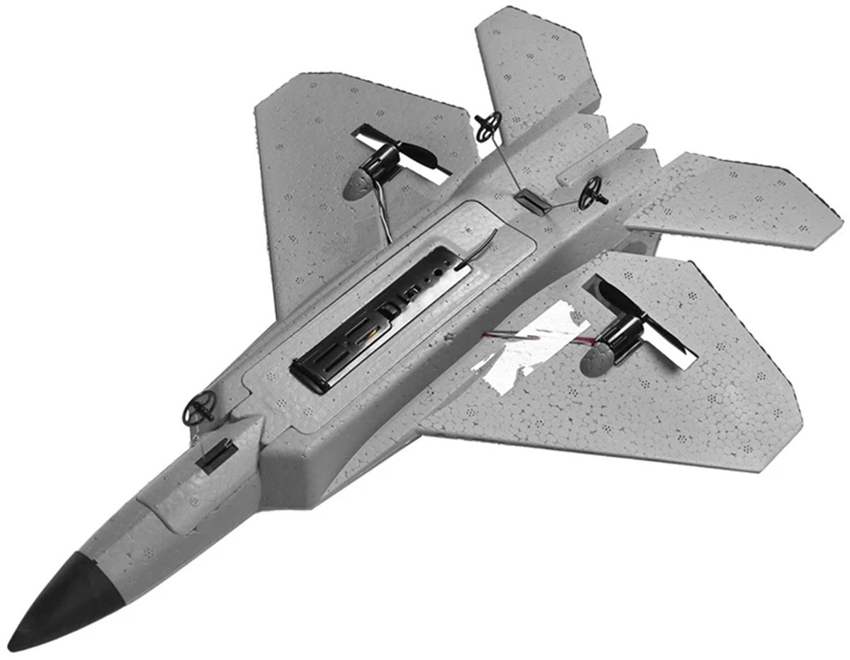 TechKidz, 2.4Ghz op afstand bestuurbare gevechtsvliegtuigen Model F22 met versnellingsmeter, Grijs