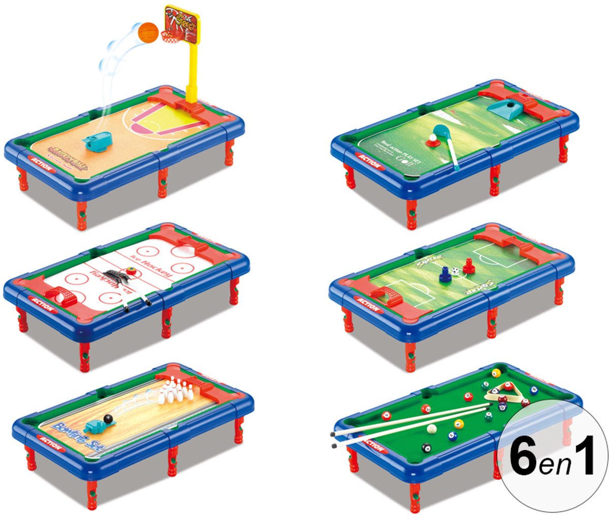 TechKidz, 6 in 1 tafel voor meerdere spelers - Evolutief model, Veelkleurig