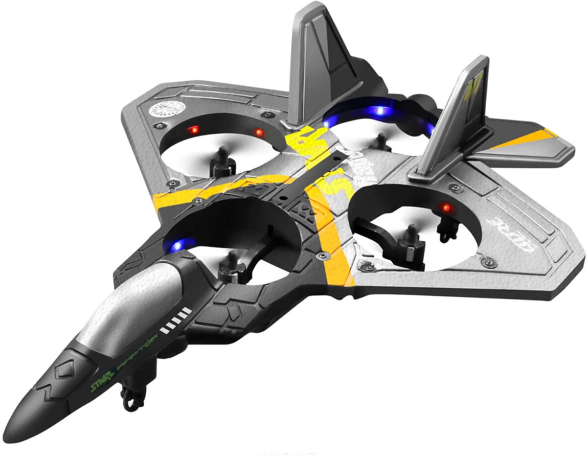TechKidz, Op afstand bestuurbaar vliegtuig 2.4Ghz 360° rotatie - Rafale model, Grijs