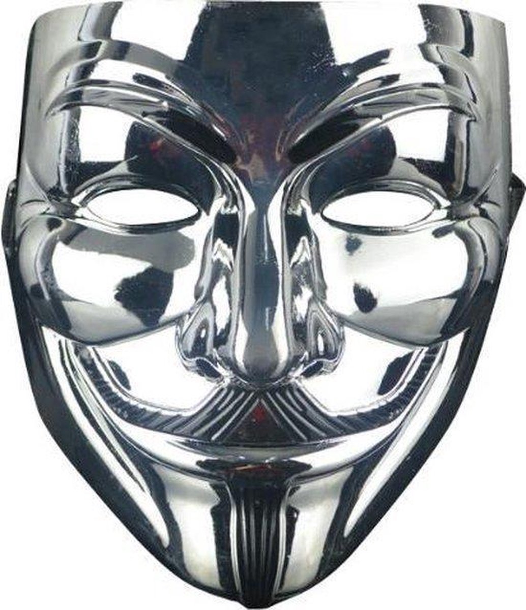 Anonymous Masker - Zilver - Vendetta - Guy Fawkes - Mask - Leuk voor Halloween - Verkleedpartijtje - 1 Masker