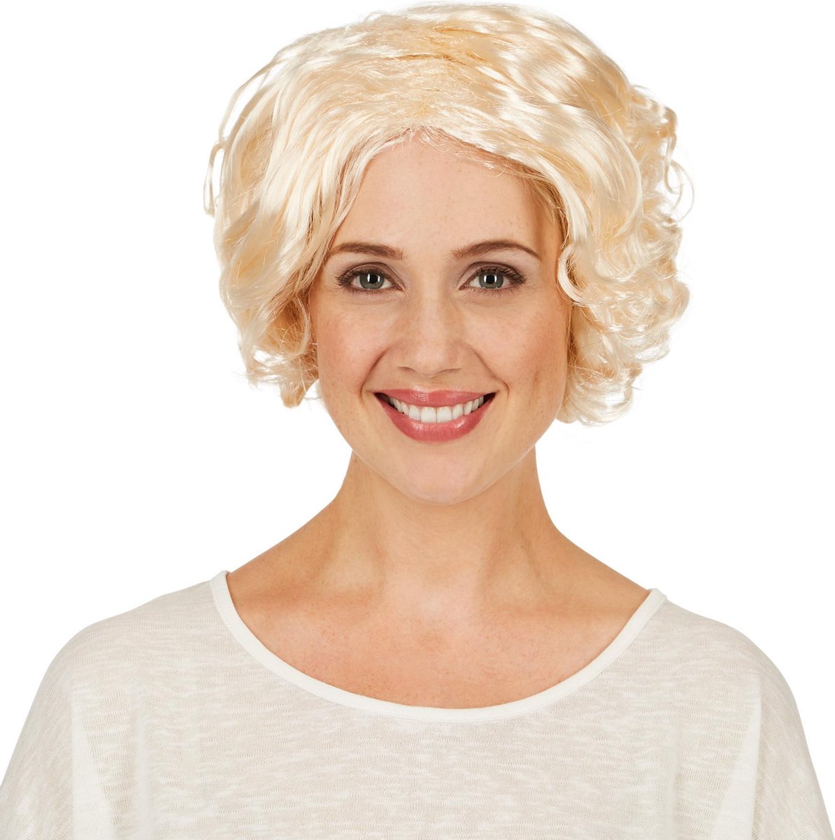 dressforfun - Vrouwenpruik Hollywood - verkleedkleding kostuum halloween verkleden feestkleding carnavalskleding carnaval feestkledij partykleding - 301106