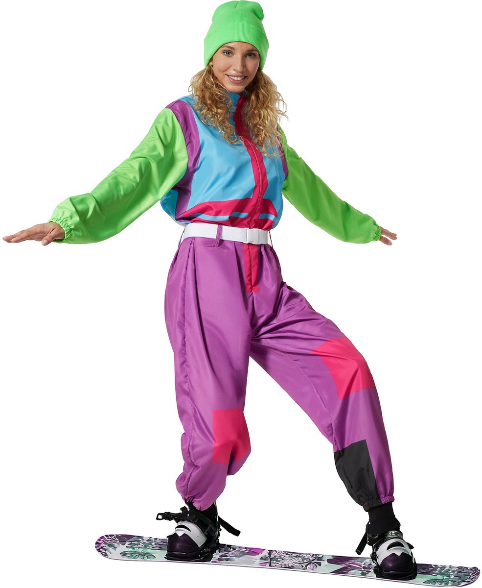 dressforfun - dameskostuum retro 80er 90er ski pak - S - Verkleedkleding carnaval - Halloween - Verkleden - Feestkleding - Carnavalskleding - Feest - Partykleding