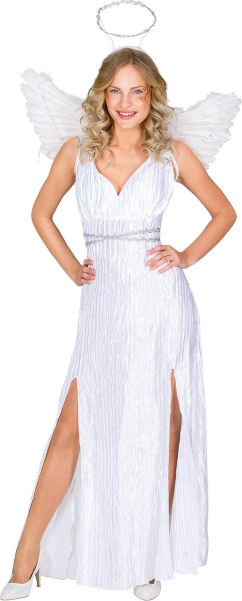 dressforfun - vrouwenkostuum kerstengel M - verkleedkleding kostuum halloween verkleden feestkleding carnavalskleding carnaval feestkledij partykleding - 300235