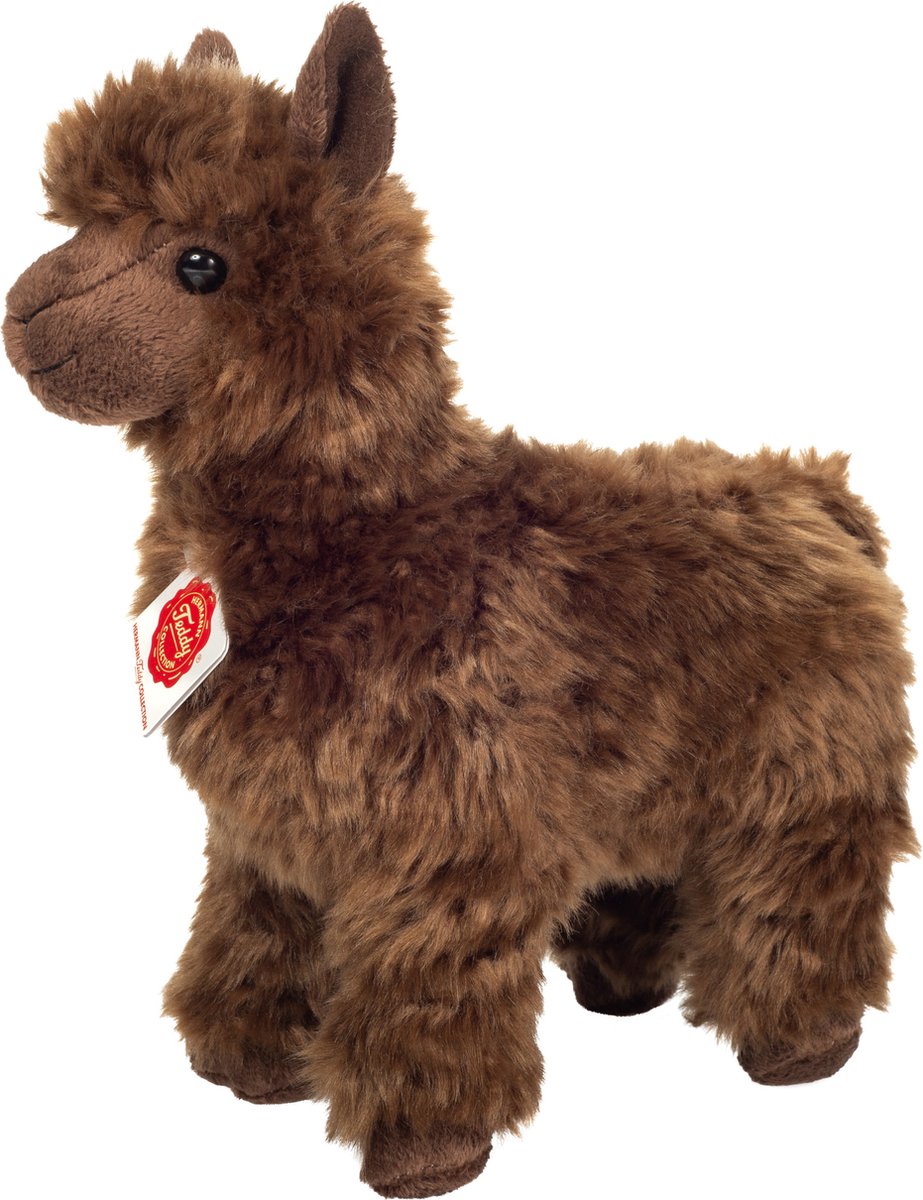 Hermann Teddy Knuffeldier Alpaca - zachte pluche stof - premium knuffels - bruin - 24 cm - Alpacas