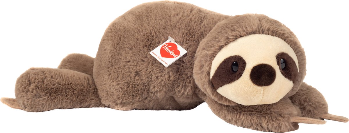 Hermann Teddy Knuffeldier Luiaard - zachte pluche stof - premium knuffels - lichtbruin - 48 cm - Bosdieren