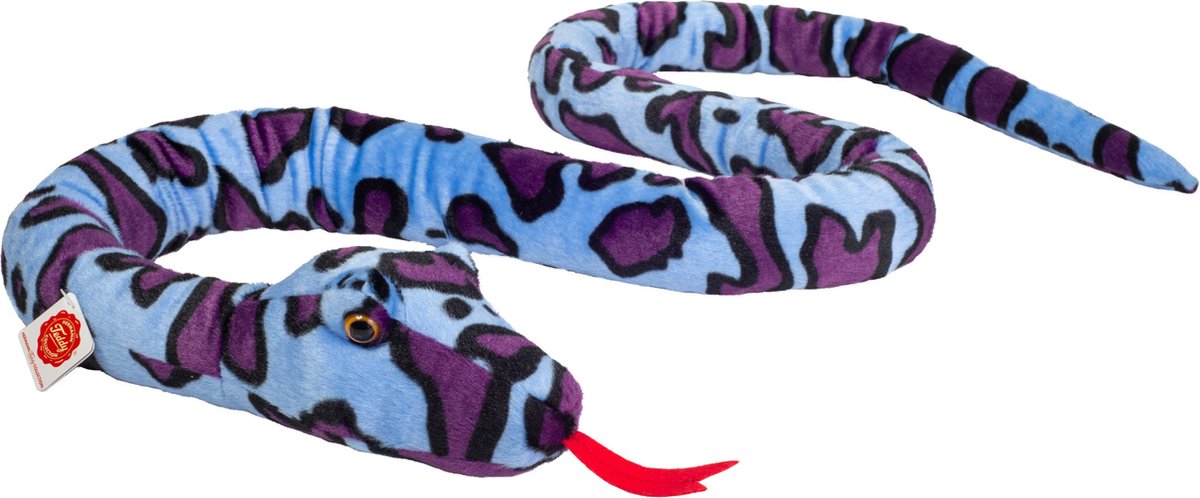 Hermann Teddy Knuffeldier Slang - zachte pluche stof - premium knuffels - blauw - 175 cm - Reptielen