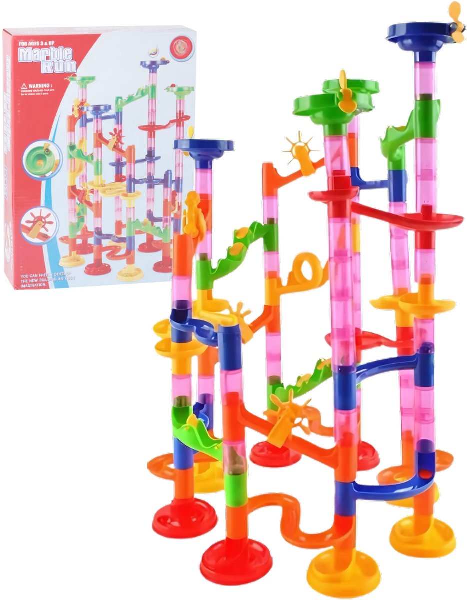 3D   – 105 Onderdelen & 30 Knikkers – Bouw je Eigen Baan – Educatief Speelgoed voor Kinderen -   - vanaf 3 jaar - Cadeau - Kinderen - Glijbaan -