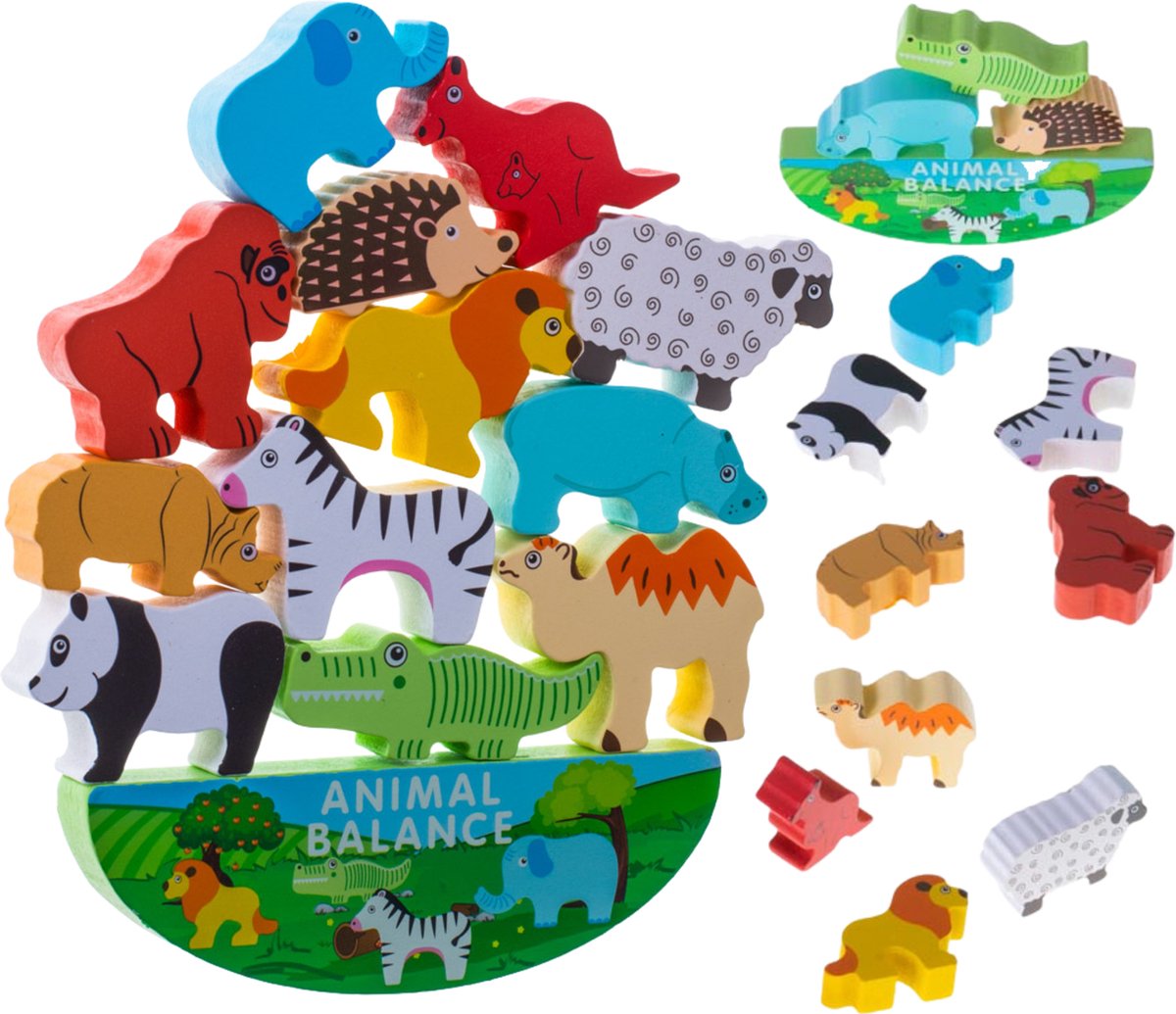Balancespel - Teedz - Blokken - Dieren - Kinderen - Vanaf 3 jaar - Leerzaam - Hout - Creatief - 60 minuten speeltijd