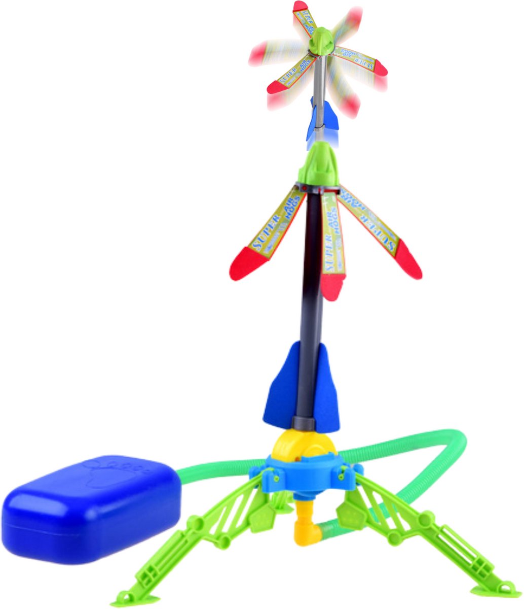 Teedz - Buitenspeelgoed - Raketlanceerder met Pomp –Stampraket Speelgoed Tuin met - Vliegt tot wel 10 meter de lucht in - Vang & Werpspellen - Buitenspeelgoed Jongens en Meisjes