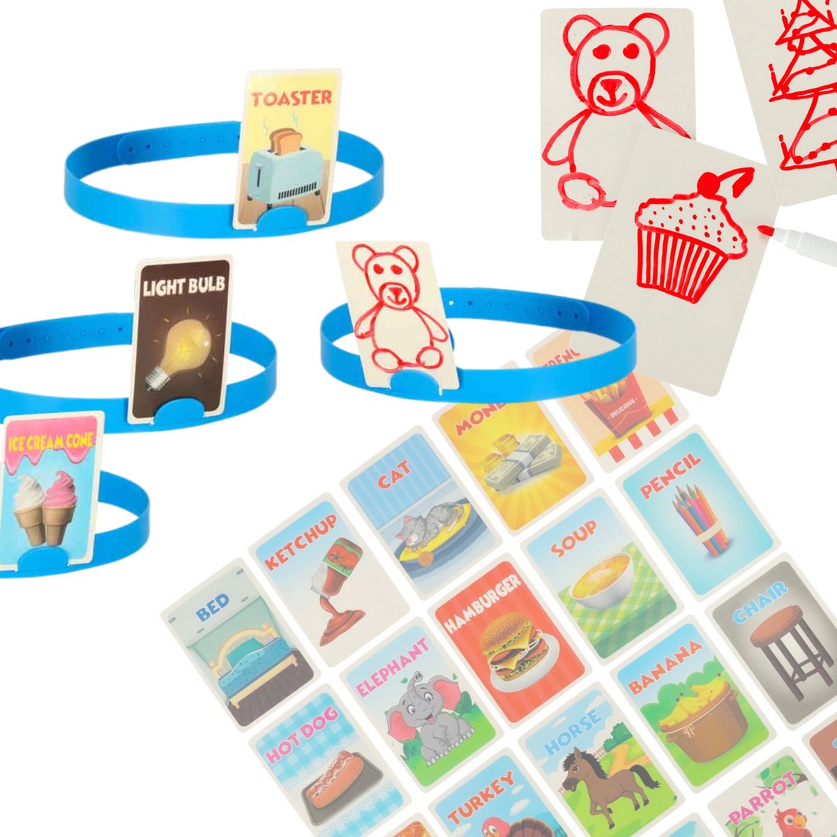 Teedz - Who Am I? - Wie ben ik? - Raadspel - Kaartspel - Familie - Vanaf 5 Jaar - Gezellig - Raadspel Hoofdbanden - Leuk en Educatief Spel voor de Hele Familie