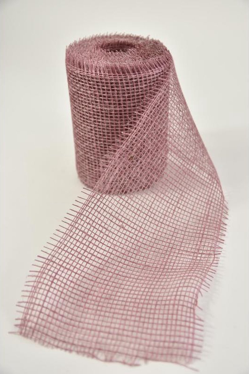 Binderij Materialen - Rol Jute 15cm 10mtr Pink Rose