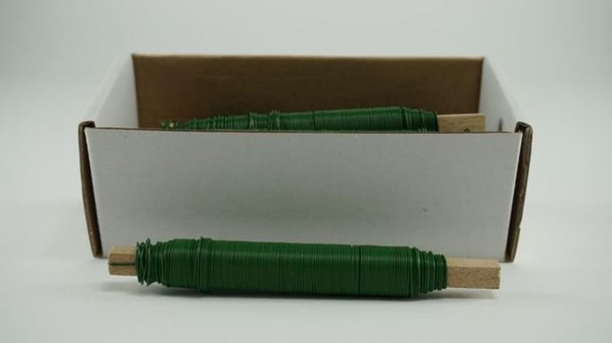 Binderij Materialen - Wikkeldraad Groen Gelakt 1kg