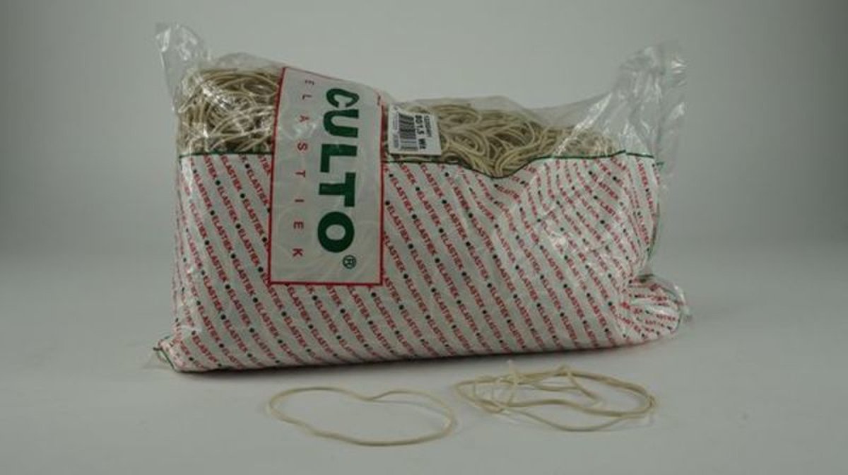 Binderij Materialen - Zak Elastieken 80x1.5mm Wit 1kg