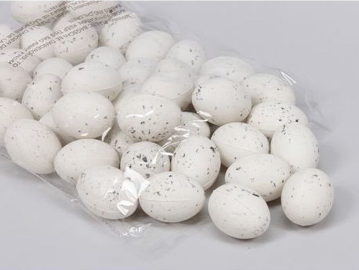 Paasartikelen - Kieviteieren Plastic 5cm Wit - 48 Stuks