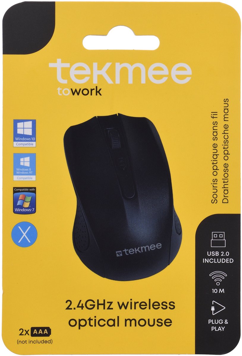 Tekmee Draadloze optische muis 2.4GHz.