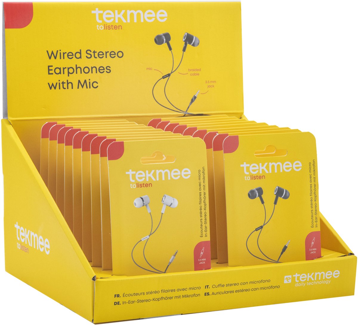 Tekmee oortelefoon met microfoon.