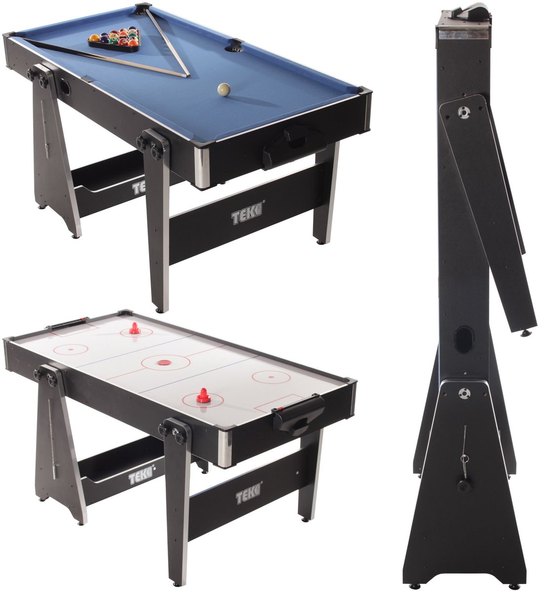 Strength- Opklapbare 5Ft Multi Game tafel - pooltafel - Airhockey