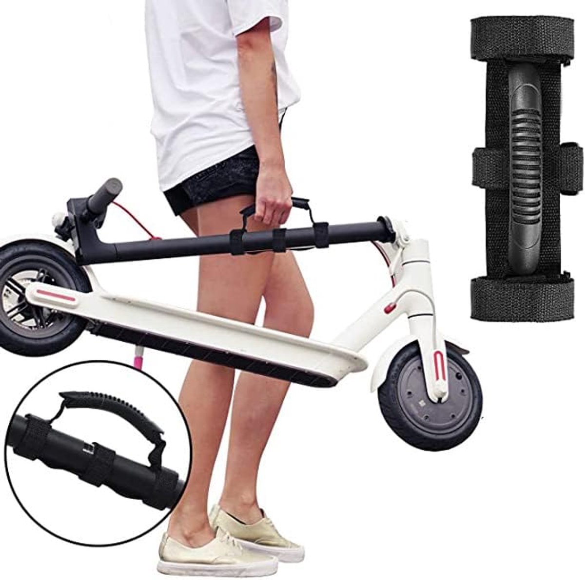 TB Draaghandvat voor elektrische step of als transport handvat voor je step of vouwfiets Universele draagriem, E-step zoals Xiaomi S1, Pro, Ninebot, Segway maar ook kleine fietsdrager, kinderfietsen, accessoires, verstelbare draagbeugel