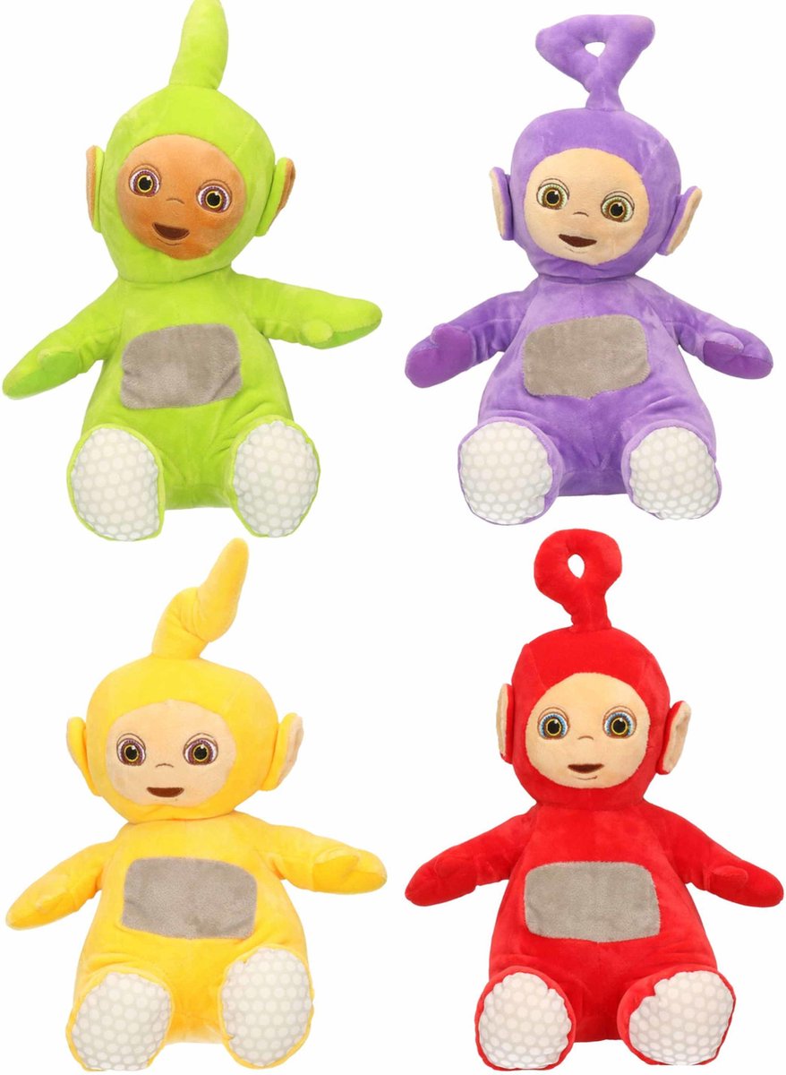Set van 4x pluche Teletubbies speelgoed knuffels 34 cm - Tinky Winky - Dipsy - Laa-Laa - Po